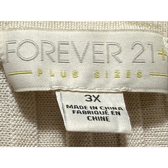 Forever 21 Color Blocked Sweater Top Size 3X Yellow Cream Navy - Picture 3 of 10